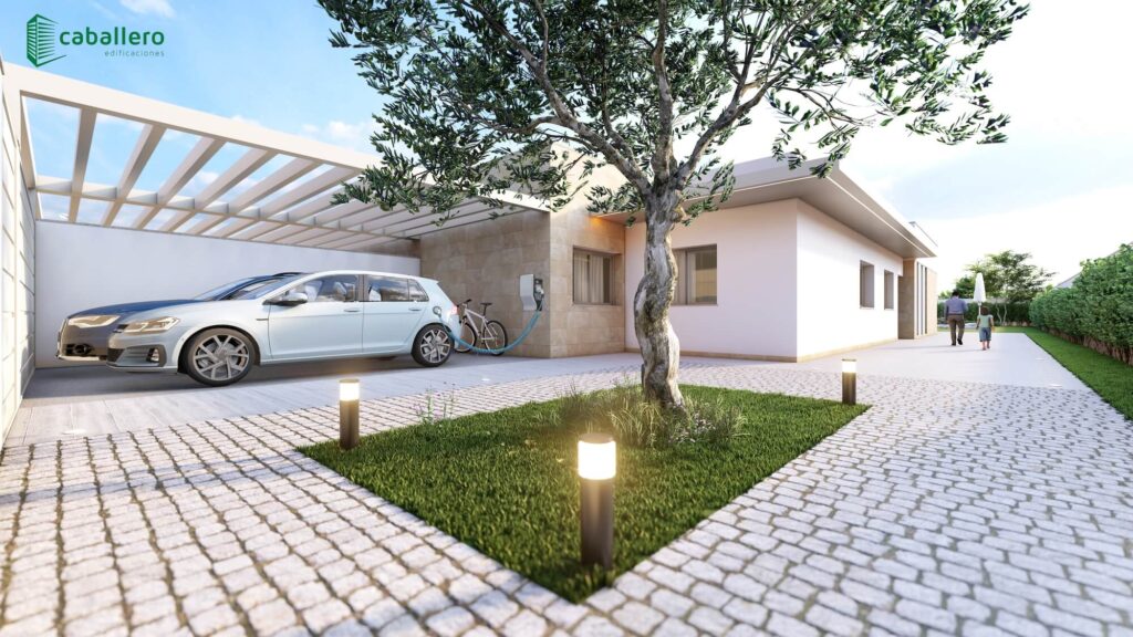 Entrada con cargador Residencial Las Rosas